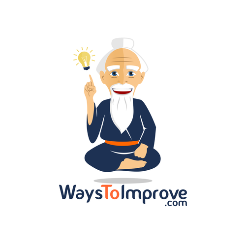 "Create older man wise and happy character - Chinese Confucius style" ganador Logotipos