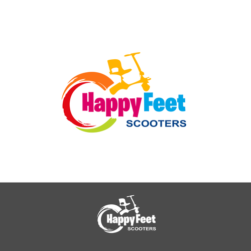 Fun, bright colored, modern logo for theme park scooter rental Design by Smarttaste™★★★★★