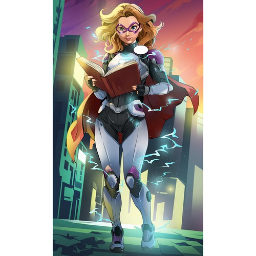 Comics (super-hero) Character - promoting reading in libraries Design by xhiinfiel