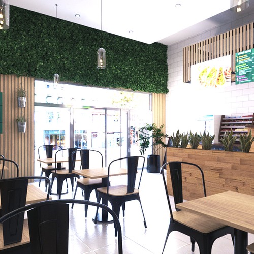 3D Rendering Concept Design for Healthy Restaurant Design by Yanet GR