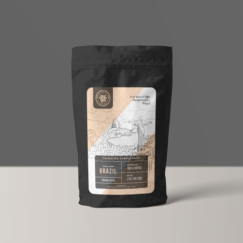 Disney's Beans First custom ground coffee product label Design réalisé par nuke.art