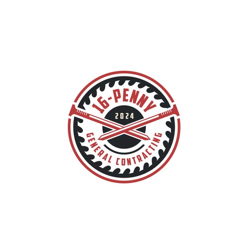 "16-Penny" Vintage Badge-Style Construction Logo Design by Arfian Huda