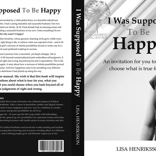 "I was supposed to be happy" - Book cover for Swedish Self Help Icon Design by Zihad Islam