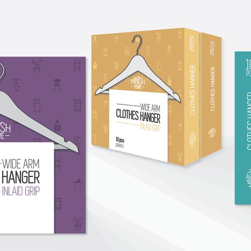 Design A Minimal Simple Box Package For Clothes Hangers Product