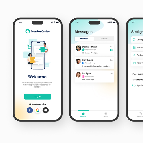 Redesign a mobile app for a career coaching startup Design by 7plus7