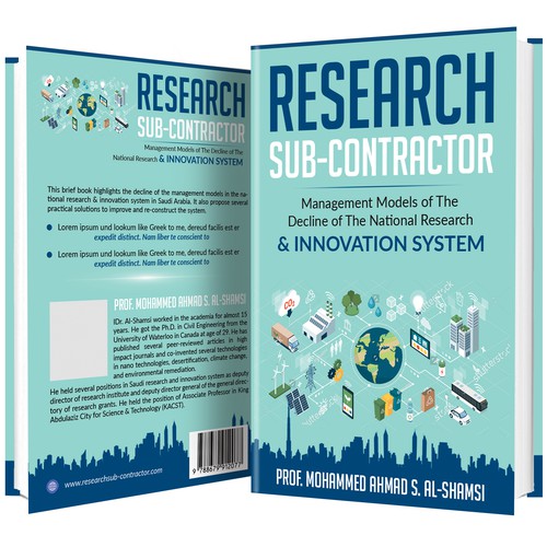 Book Cover Design Suitable for innovation and Research Diseño de Lizaa