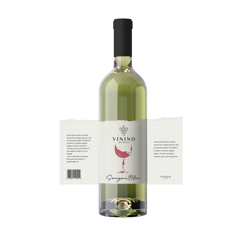 Modern label design for a house wine in a wine bar called VININO Design by halesen