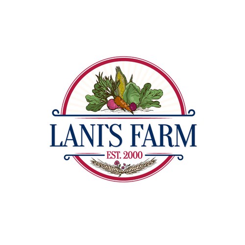 Farm logo - All natural vegetable farm-ontwerp door Mararti