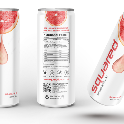 Clean - edgy beverage can for THC / CBD drink Design by SONUPARMAR