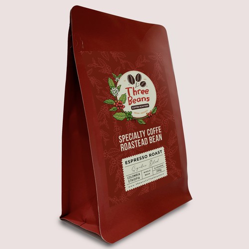 Label for specialty coffee roasted bean packaging Design by Nirmana92