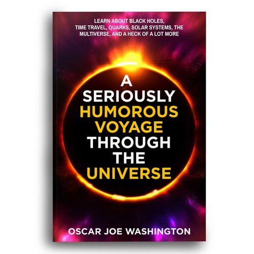 Design an exciting cover, front and back, for a book about the Universe. Design by Bigpoints
