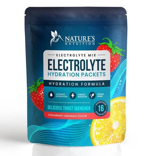 Refreshing Hydration Electrolytes Design Needed for Nature's Nutrition Design by Davi Giolo ★