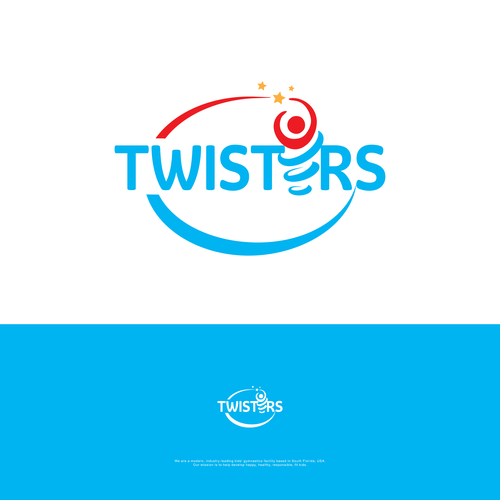 Twister Gymnastics Logo Rebrand - Modern, Exciting, Clean Logo Update for Kids Gymnastics Facility Design by Vinzsign™