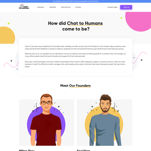 Create an enticing and user and human centric website design for a live chat support service company Design by Obizzy