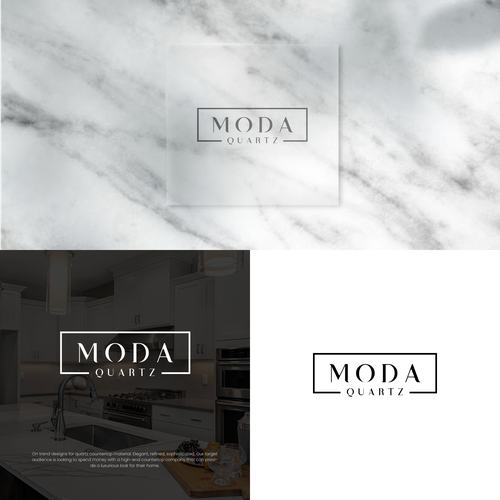 On trend logo / type design for a quartz countertop material company Design by mozack~art