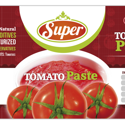 We need a new label for our tomato paste "SUPER" Product label contest