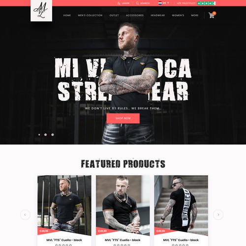 Mi vida loca Streetwear webdesign productpage and homepage Design by MercClass