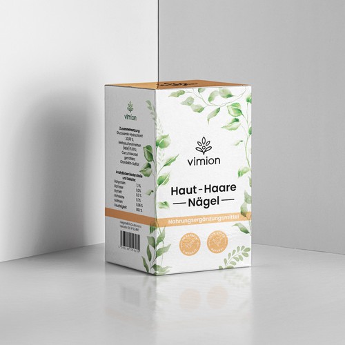 Packaging design for a German brand of high-quality food supplements Design by ZarMar