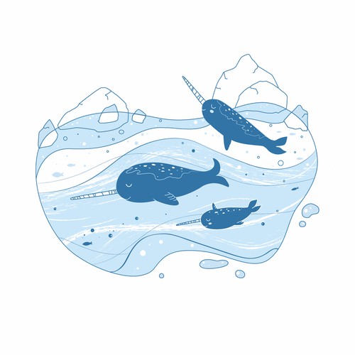 Narwhal artwork design Design by Alice Aleksandrova