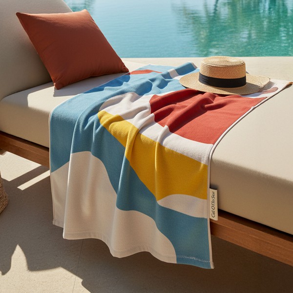 “Call of the Sea” – Abstract Coastal Towel Collection