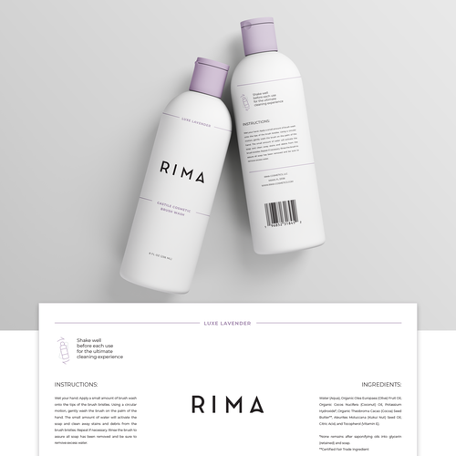 Minimalist Label for a luxury brand of cosmetic brush washes Design by miljandesign