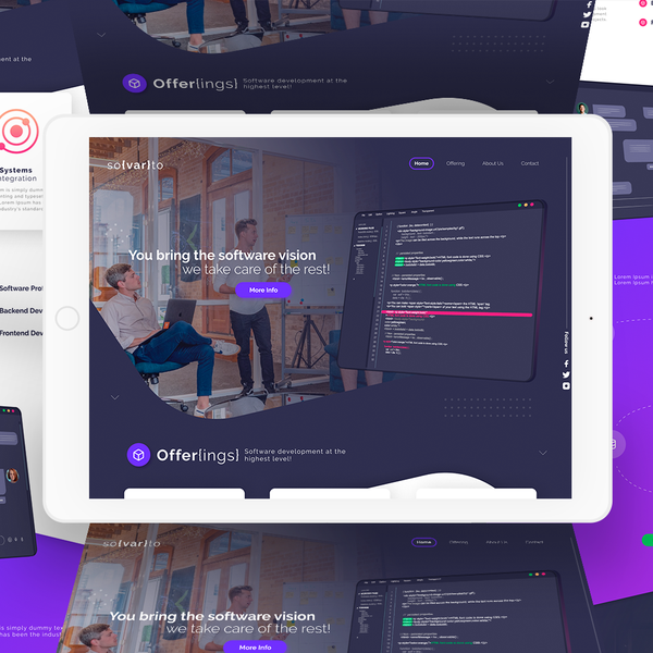 Design by Silicium Studio titled "Landing design for Sovarto"