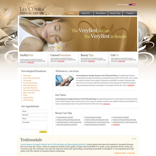Les Cours Medical Centre needs a new website design Diseño de Dreams Designer