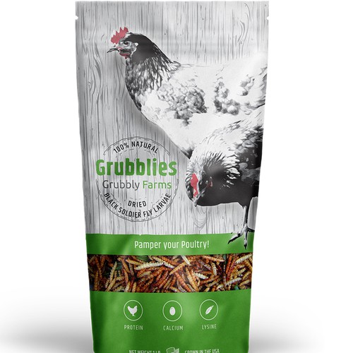 Awesome package needed for pet chicken treats! Design by markomavric