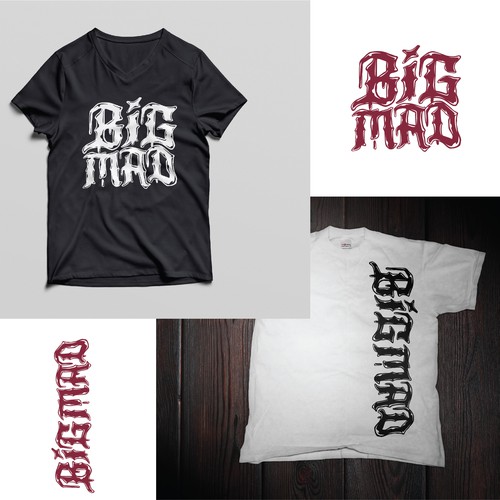 Custom typography logo for Melbourne hardcore band BIG MAD Design by MagesticD