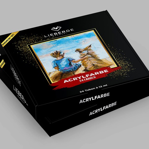 Creative packaging design for acrylic painting Design by Qalandar