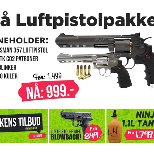 Design the best frontpage banners for a Airgun/Paintball Webstore! Design by ~Fariz.Farizki~