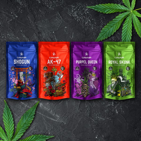 Design by Black Crow titled "Canapuf HHC Packaging design"