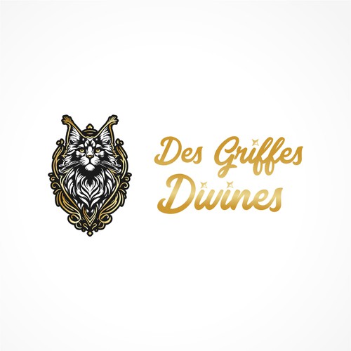"Créer un logo qui a du chat pour l’élevage Des Griffes Divines (pas qu’une tête de chat)" winning Logo design