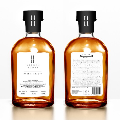 Design Broken Bones Whisky distinctive, clean bottle label | Product ...