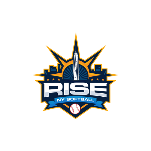 Sports logo for the New York Rise women’s softball team Réalisé par Lucianok