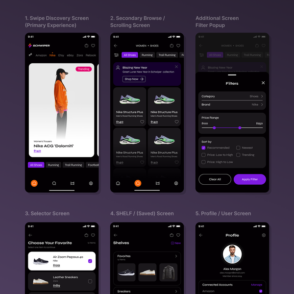 Shopping app design