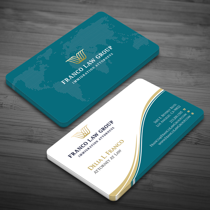 Design a sleek business card for immigration law firm Business card