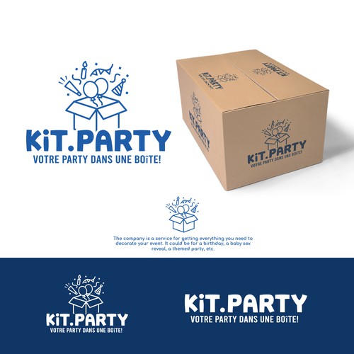 Design a fun logo for a businees offering a party in a box! Design by AdryQ