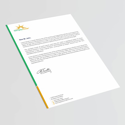 "Renewable Energy Company Letterhead" Design by thinkweb art