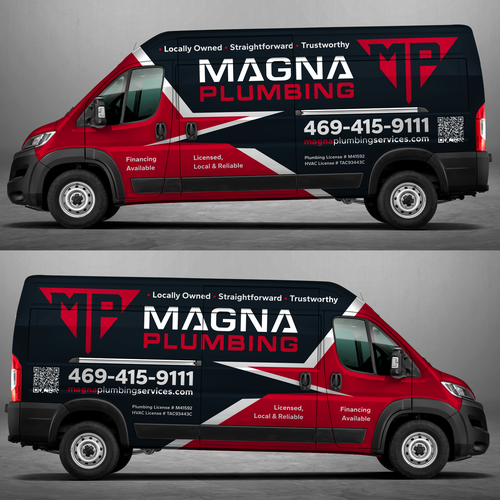 Informative, Clean Van Wrap for Plumbing Business Design by Max5k