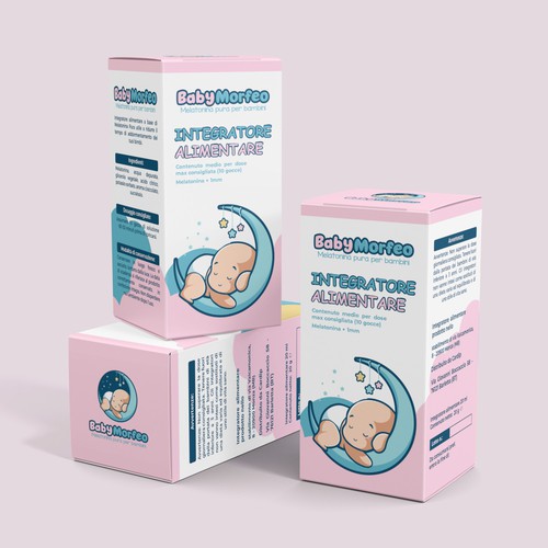 Baby Morfeo -Melatonina per Bambini -  Melatonin Supplement for kids Box and label design Design by Eunoia_Karsa