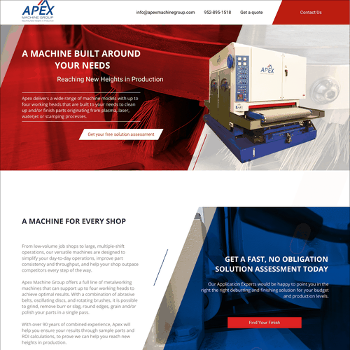 B2B Industrial Machinery - Lead Gen. "Welcome" Landing Page - TONS of Assets Included Design by Lugia