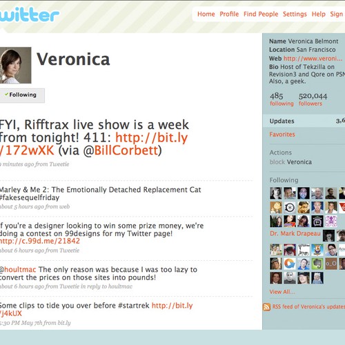 Twitter Background for Veronica Belmont Design por Metal_Link