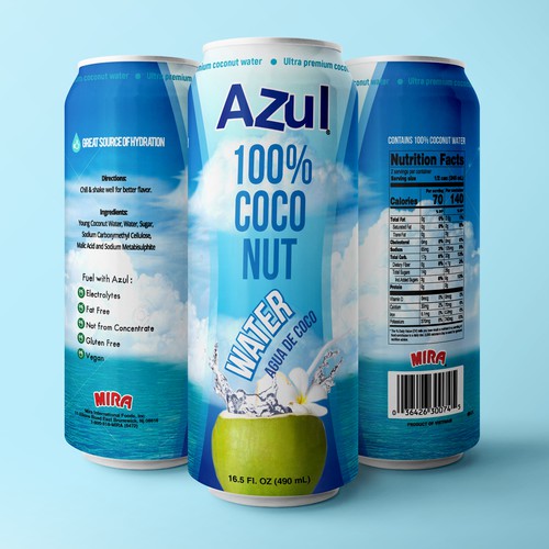 HELP CREATE A COCONUT WATER LABEL PART OF COCONUT WATER LINEUP 100% COCONUT WATER Diseño de Nirmana92