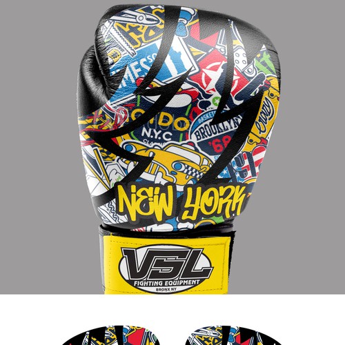 NYC Boxing Gloves Design by Bee Man