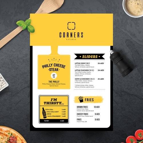 Design the Yellow bus Menu Design by Kiki Aly Studio