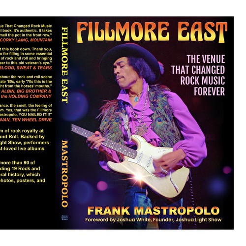 The cover of a photo book on Jimi Hendrix and the '60s greatest classic rock musicians Design by designers.dairy™