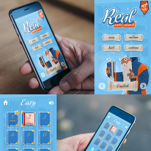 Word Search mobile game - UI Design Design by iGreg