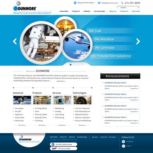 New website design wanted for DUNMORE Corporation Design by sarath143