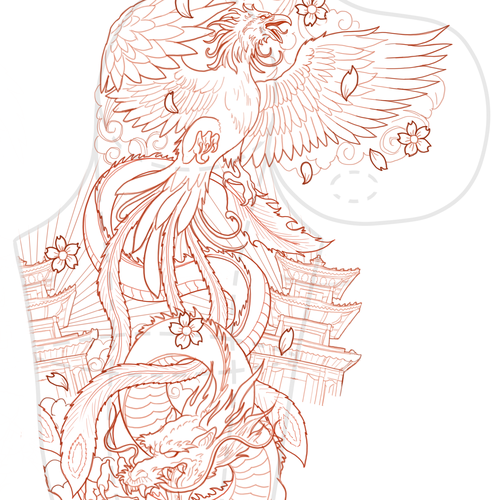 japanese phoenix design